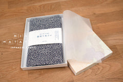 Shokunin Collection Hand-printed Chusen Japanese Tenugui Fabric - Hail 36 dark indigo blue- panel