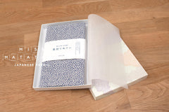 Shokunin Collection Hand-printed Chusen Japanese Tenugui Fabric - Hail 37 grey - panel