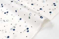Japanese Fabric Indigo Cherries - blue - 50cm