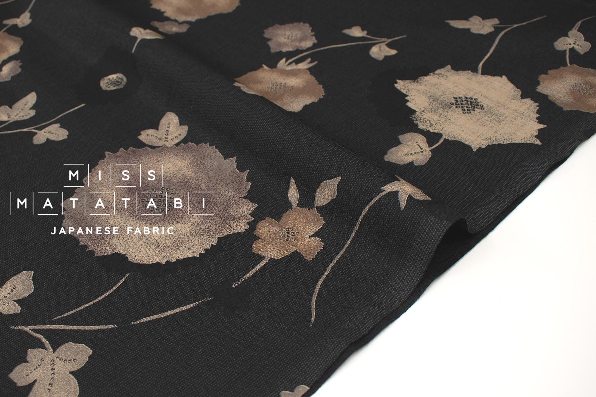 Japanese Fabric Kaede - black - 50cm