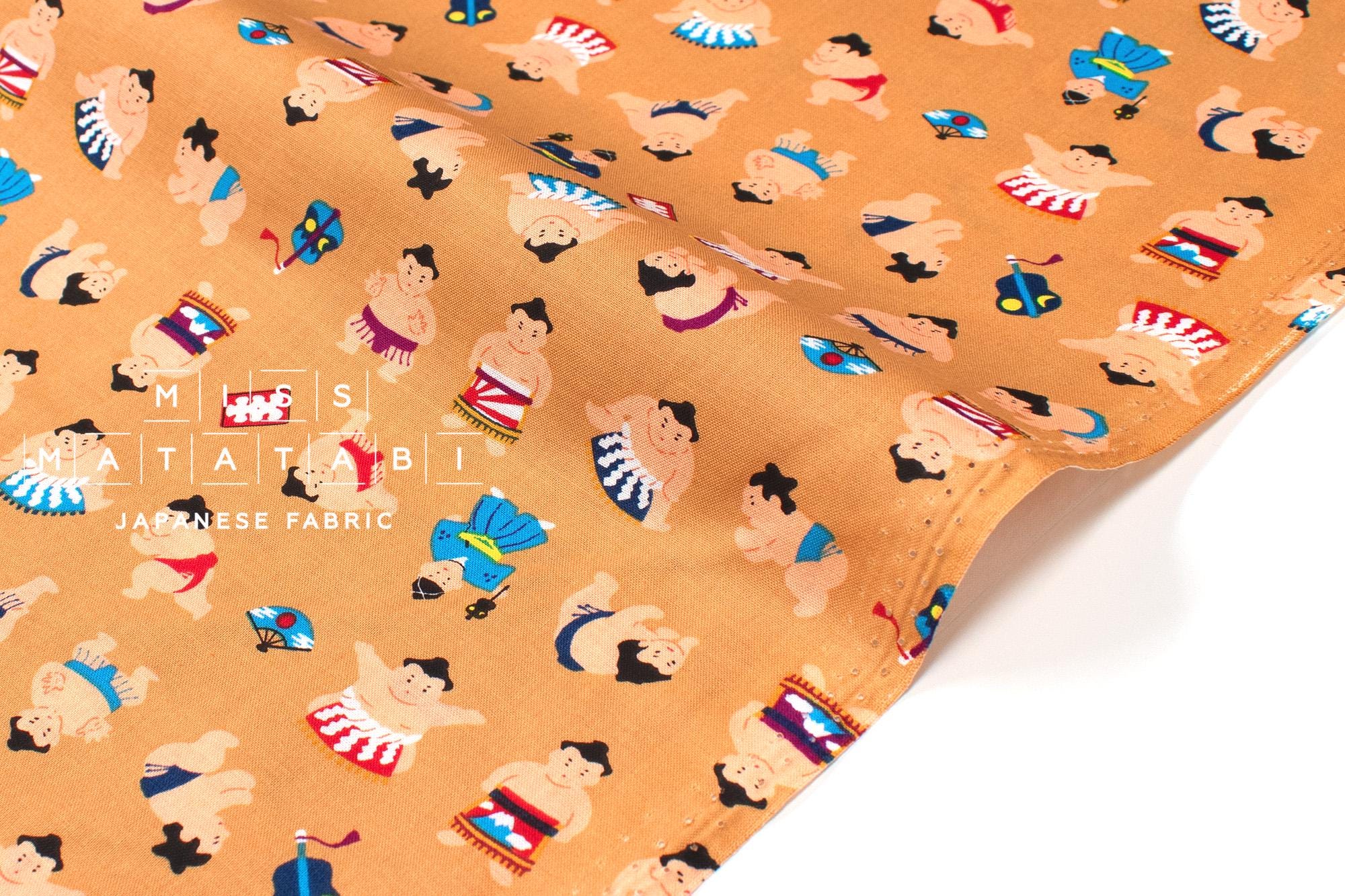 Japanese Fabric Little Sumo Wrestlers - clay - 50cm