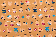 Japanese Fabric Little Sumo Wrestlers - clay - 50cm