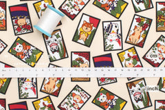 Japanese Fabric Hanafuda - beige - 50cm