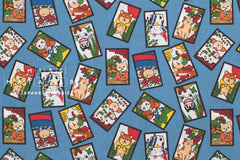 Japanese Fabric Hanafuda - blue - 50cm