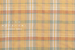DEADSTOCK Japanese Fabric Linen Modal Cotton Plaid - mustard - 50cm