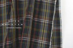 DEADSTOCK Japanese Fabric Linen Modal Cotton Plaid - dark green - 50cm