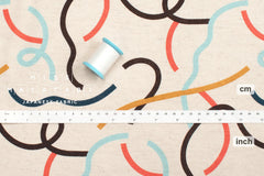 Japanese Fabric Yay Yay - aqua, orange, brown - 50cm