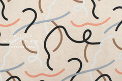 Japanese Fabric Yay Yay - peach, grey, black, white - 50cm