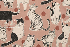 Japanese Fabric Sweet Kitty - pink - 50cm