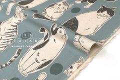Japanese Fabric Sweet Kitty - seafoam - 50cm