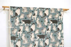 Japanese Fabric Sweet Kitty - seafoam - 50cm