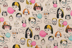 Japanese Fabric The People We Meet - multi - 50cm