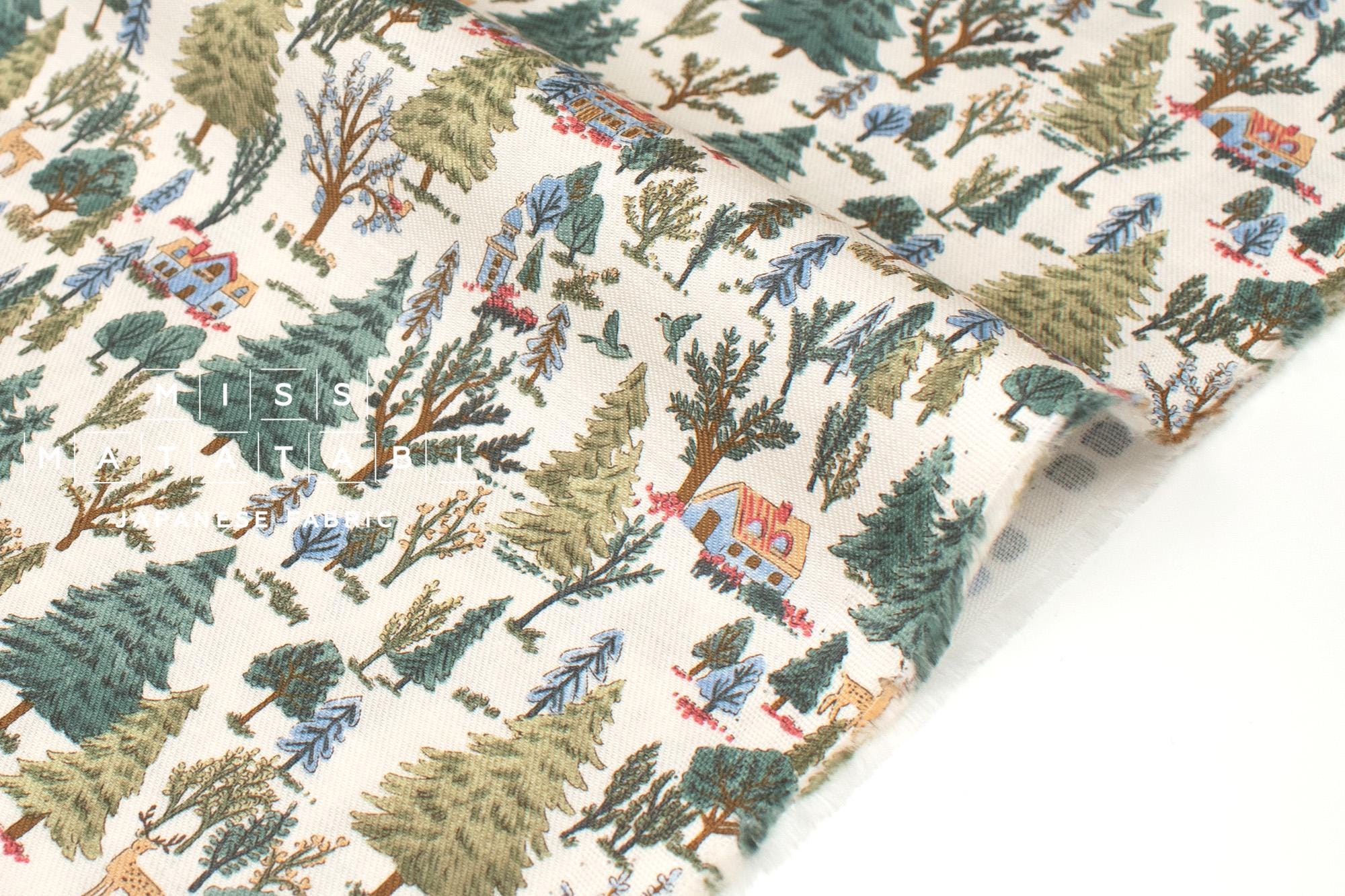 Japanese Fabric Sleepy Mountain Brushed Cotton - cream - 50cm