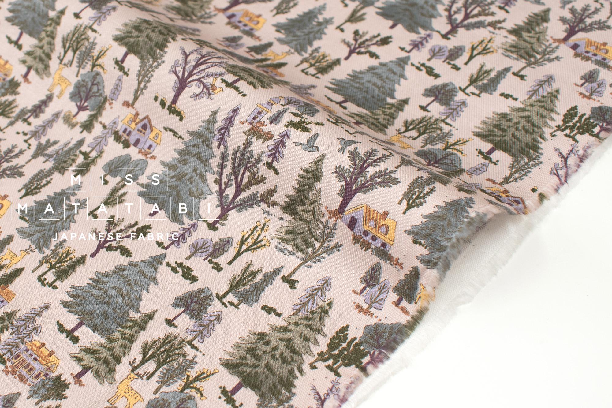 Japanese Fabric Sleepy Mountain Brushed Cotton - dusty pink - 50cm