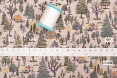 Japanese Fabric Sleepy Mountain Brushed Cotton - dusty pink - 50cm