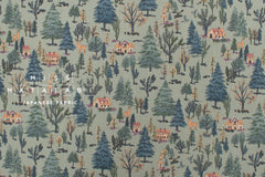 Japanese Fabric Sleepy Mountain Brushed Cotton - green - 50cm