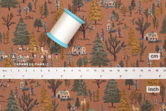 Japanese Fabric Sleepy Mountain Brushed Cotton - terracotta - 50cm