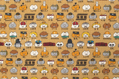 Japanese Fabric Everycat - mustard - 50cm