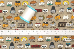 Japanese Fabric Everycat - taupe - 50cm