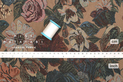 Japanese Fabric Vintage Floral Brushed Cotton - mocha - 50cm
