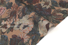 Japanese Fabric Vintage Floral Brushed Cotton - mocha - 50cm