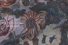 Japanese Fabric Vintage Floral Brushed Cotton - slate - 50cm