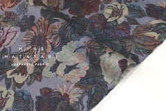 Japanese Fabric Vintage Floral Brushed Cotton - slate - 50cm