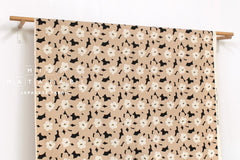 Japanese Fabric Akane Flowers - milk tea - 50cm