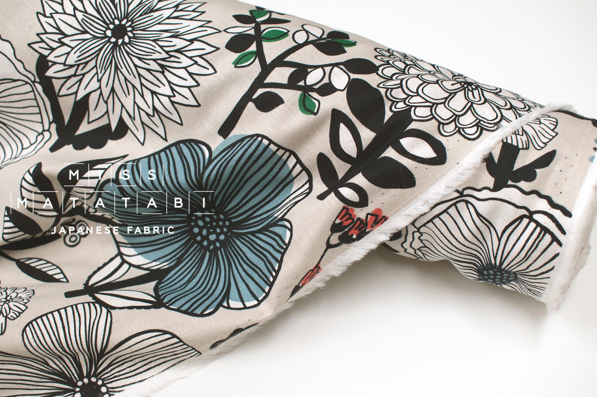 DEADSTOCK Japanese Fabric Mattina Di Vacanza Isla Floral II - A - 50cm