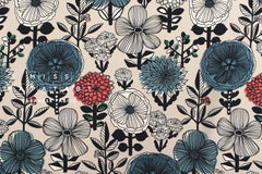 DEADSTOCK Japanese Fabric Mattina Di Vacanza Isla Floral II - A - 50cm