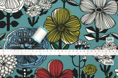 DEADSTOCK Japanese Fabric Mattina Di Vacanza Isla Floral II - B - 50cm