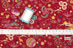 Japanese Fabric Traditional Series - 80 B red - 50cm