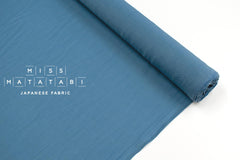 DEADSTOCK Japanese Fabric Shokunin Collection Azumadaki Cotton Silk Blend - storm blue - 50cm