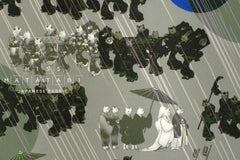 Japanese Fabric Neko Cat Wedding - green - 50cm