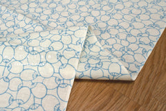 Shokunin Collection Hand-printed Chusen Japanese Tenugui Fabric - Scattered Uchiwa 12 blue - panel