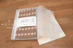 Shokunin Collection Hand-printed Chusen Japanese Tenugui Fabric - Dianthis 19 mocha, pink - panel