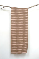 Shokunin Collection Hand-printed Chusen Japanese Tenugui Fabric - Dianthis 19 mocha, pink - panel