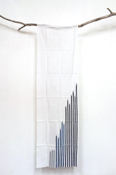 Shokunin Collection Hand-printed Chusen Japanese Tenugui Fabric - Bamboo 30 blue - panel