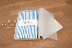 Shokunin Collection Hand-printed Chusen Japanese Tenugui Kazetsumugi Fabric - Ukiyo Stripes 44 blue - panel