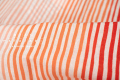 Shokunin Collection Hand-printed Chusen Japanese Tenugui Kazetsumugi Fabric - Ukiyo Stripes 45 sunset - panel