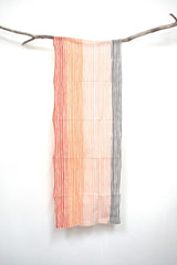 Shokunin Collection Hand-printed Chusen Japanese Tenugui Kazetsumugi Fabric - Ukiyo Stripes 45 sunset - panel
