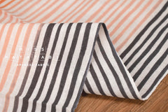 Shokunin Collection Hand-printed Chusen Japanese Tenugui Kazetsumugi Fabric - Ukiyo Stripes 45 sunset - panel