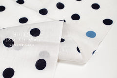Shokunin Collection Hand-printed Chusen Japanese Tenugui Kazetsumugi Fabric - Polka Dots 46 blue - panel