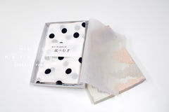 Shokunin Collection Hand-printed Chusen Japanese Tenugui Kazetsumugi Fabric - Polka Dots 46 blue - panel
