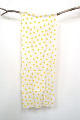 Shokunin Collection Hand-printed Chusen Japanese Tenugui Kazetsumugi Fabric - Polka Dots 47 yellow - panel