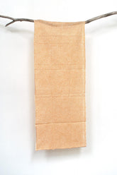 Shokunin Collection Hand-printed Chusen Japanese Tenugui Fabric - Mujina Chrysanthemum 35 mustard orange - panel