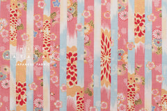 Japanese Fabric Wa Stripes - pink - 50cm