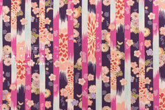 Japanese Fabric Wa Stripes - purple - 50cm