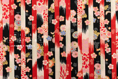 Japanese Fabric Wa Stripes - black, red - 50cm