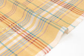 DEADSTOCK Japanese Fabric Linen Modal Cotton Plaid - mustard - 50cm